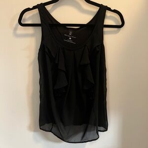 New York & Company Black Ruffled Blouse